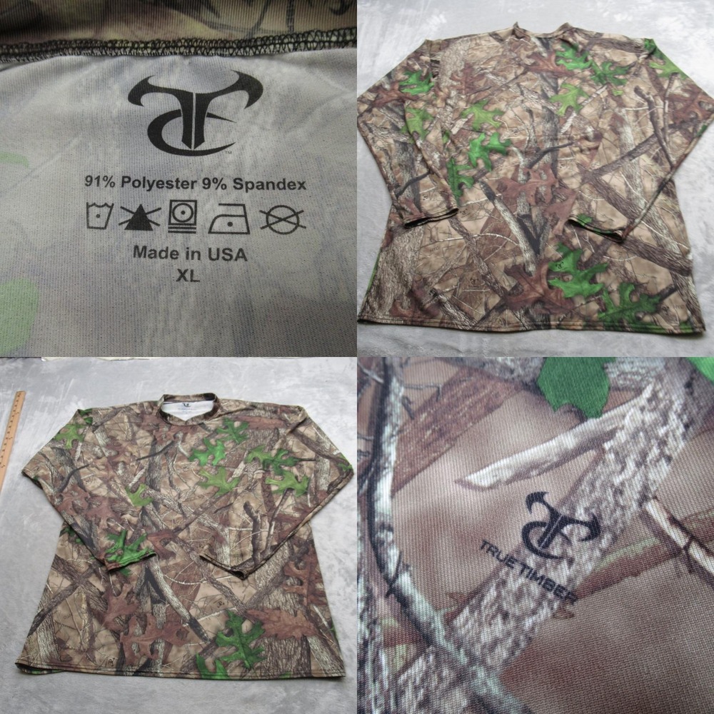 True Timber Shirt Mens XL Brown Camo Long Sleeve Relaxed Hunting Made In USA‎